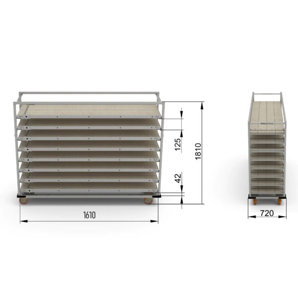Тележка для противней 58×160 см