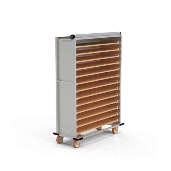 Нержавеющая тележка для деревянных противней закрытого типа 40×120 см