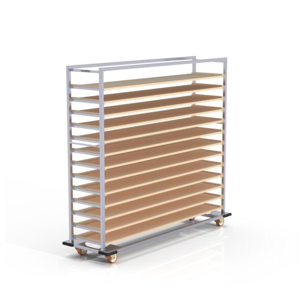 Комплектная тележка для деревянных противней 40×120 см