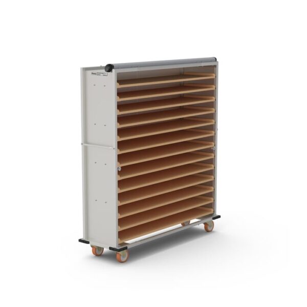 Нержавеющая тележка для деревянных противней закрытого типа 40×150 см (İnoks)