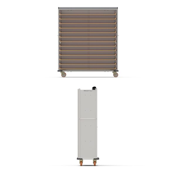 Нержавеющая тележка для деревянных противней закрытого типа 40×150 см (İnoks)