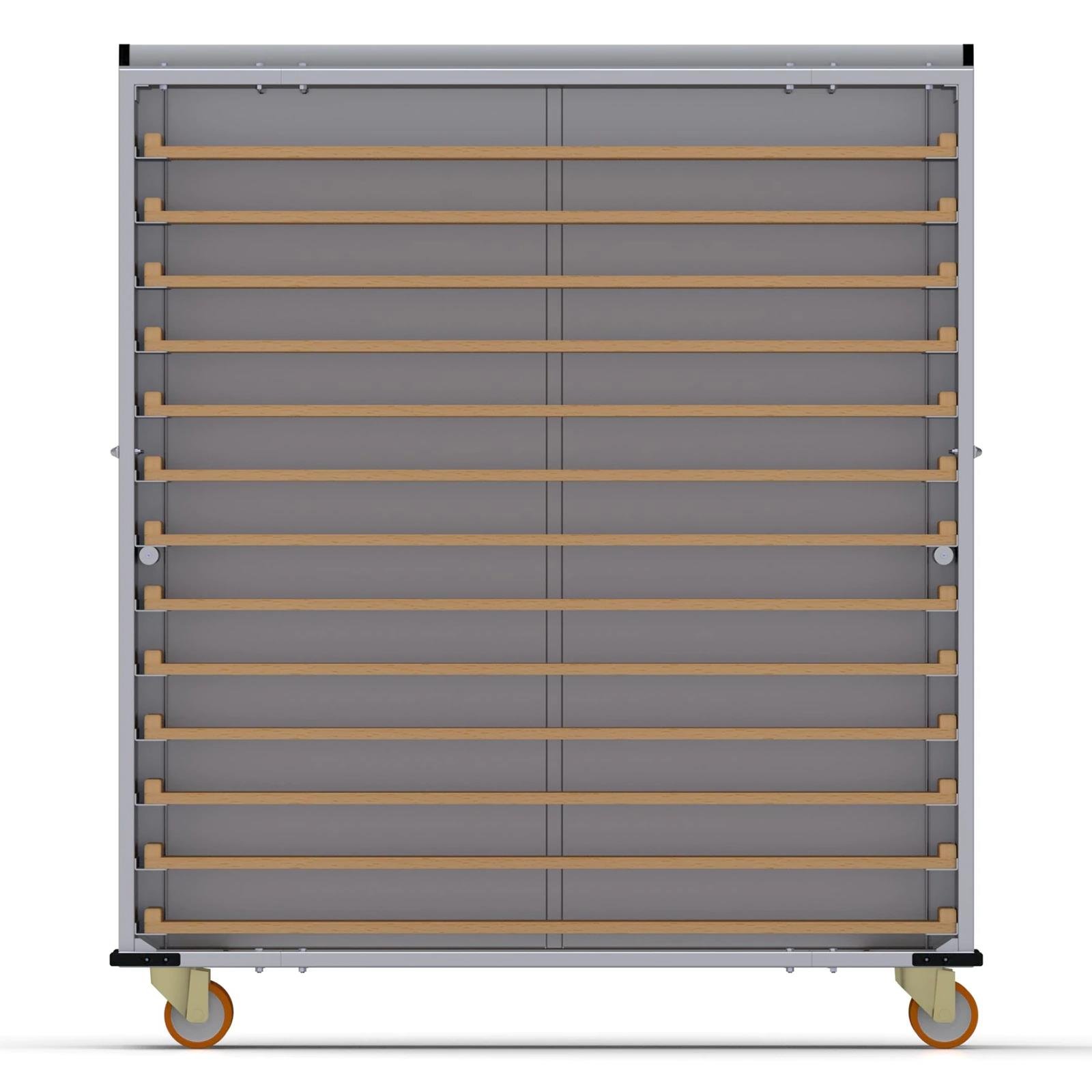 Нержавеющая тележка для деревянных противней закрытого типа 40×150 см — изображение 4