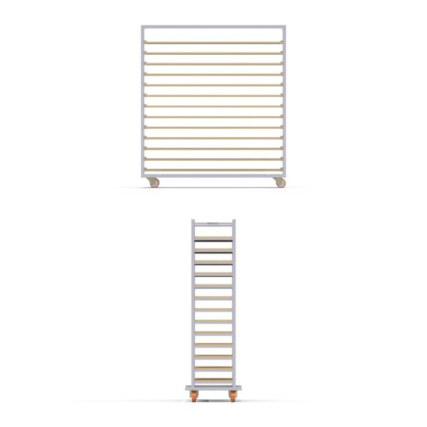 Тележка для деревянных противней 40×150 см