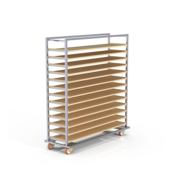 Тележка для деревянных противней 40×150 см