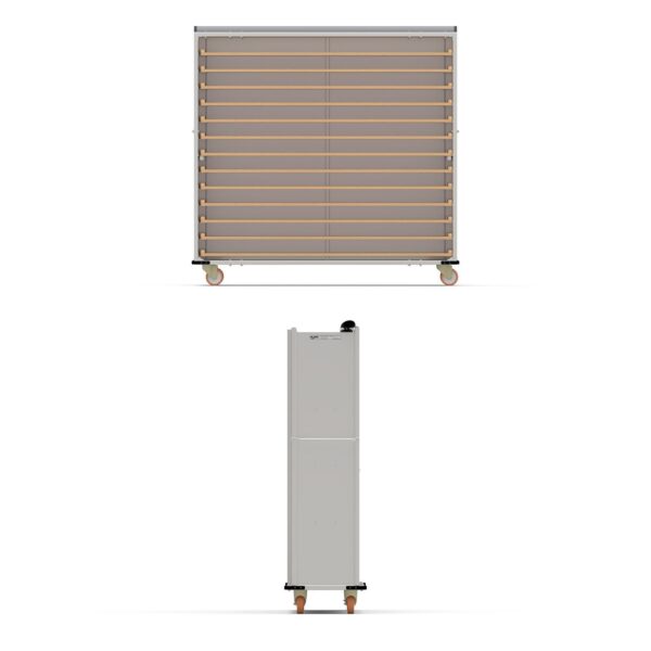 Нержавеющая тележка для деревянных противней закрытого типа 40×180 см