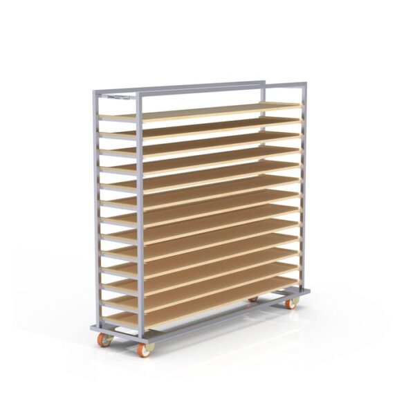 Тележка для деревянных противней 40×180 см