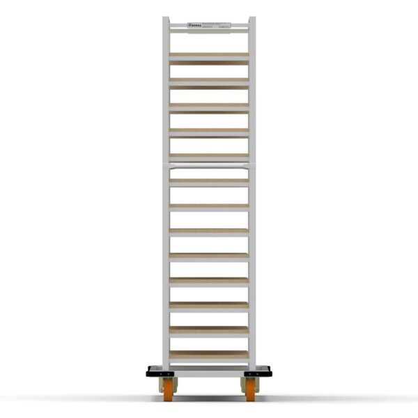 Нержавеющая тележка для деревянных противней 40×180 см