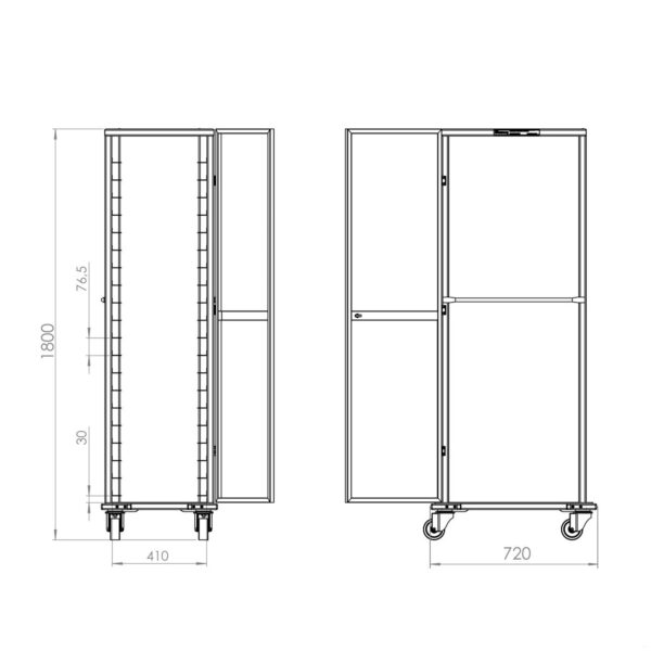 Тележка для жарки с дверцами 40×60 см