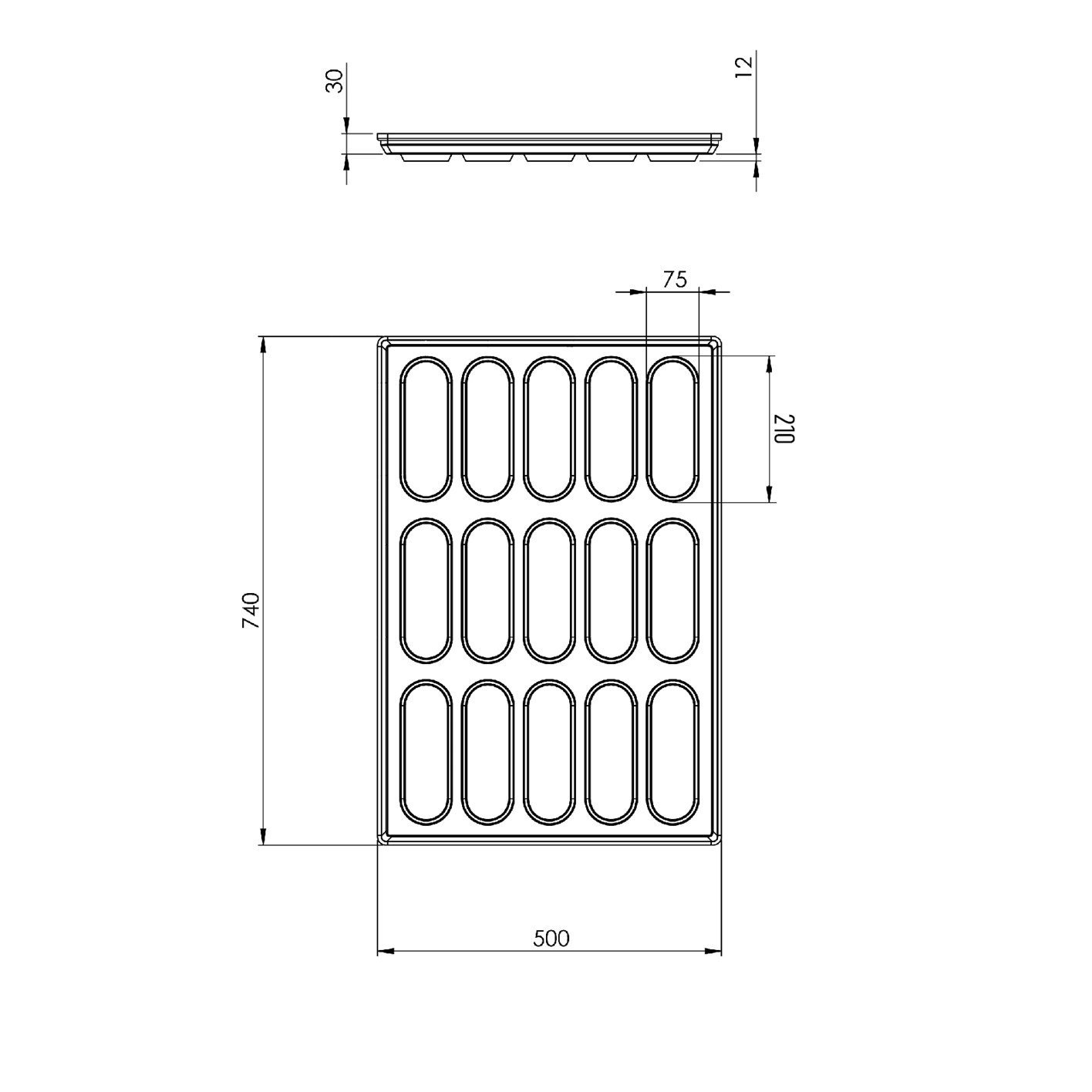 50x74 см Большая Алюминиевая Противень для сэндвичей (Alusi металл) — изображение 3