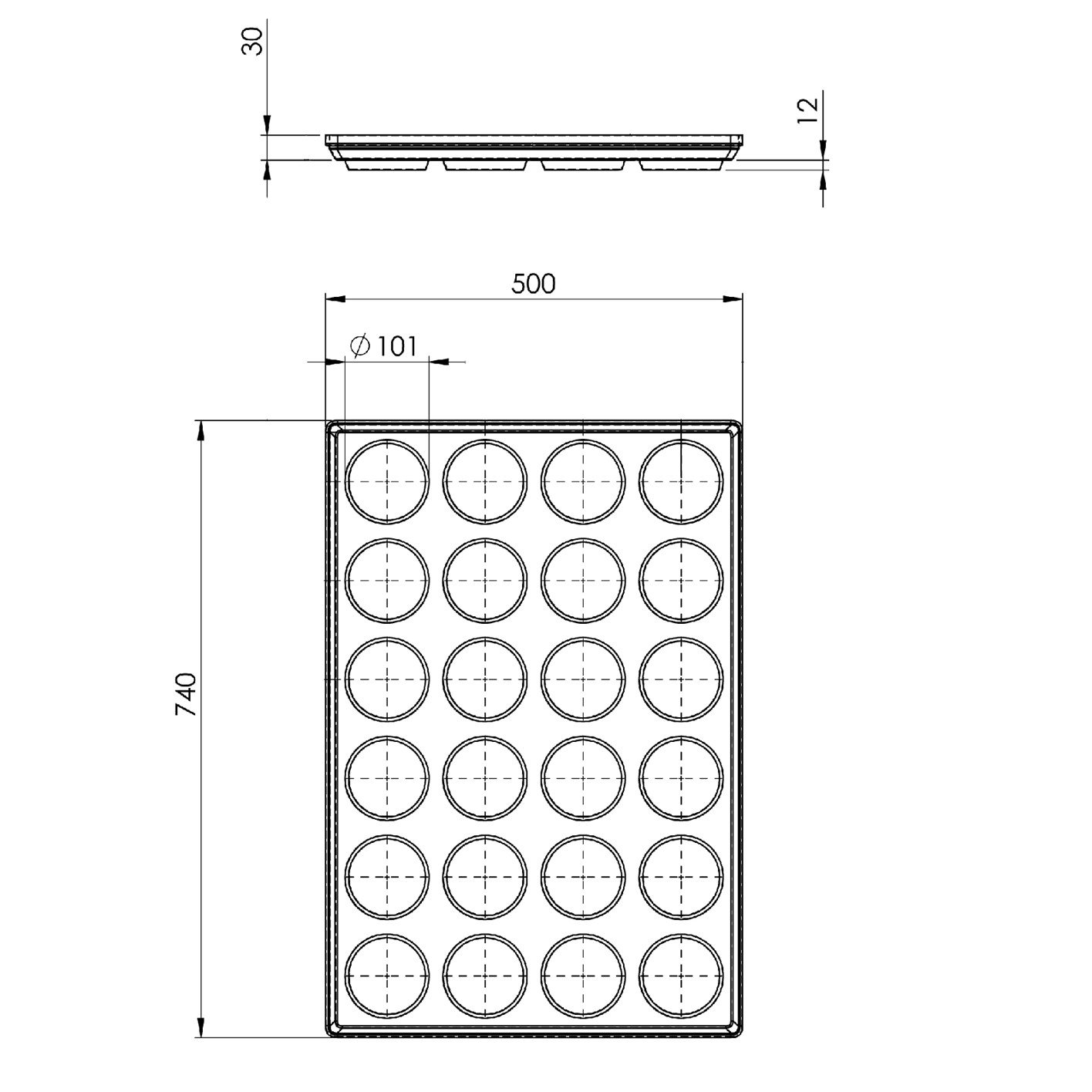 Противень для бургеров 50x74 см из Alusi с покрытием — изображение 3