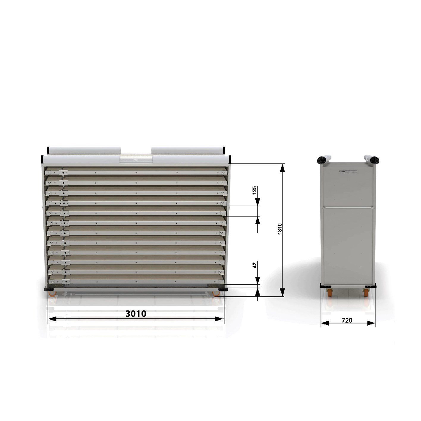 Нержавеющая тележка для паллет закрытого типа 58×300 см. — изображение 5