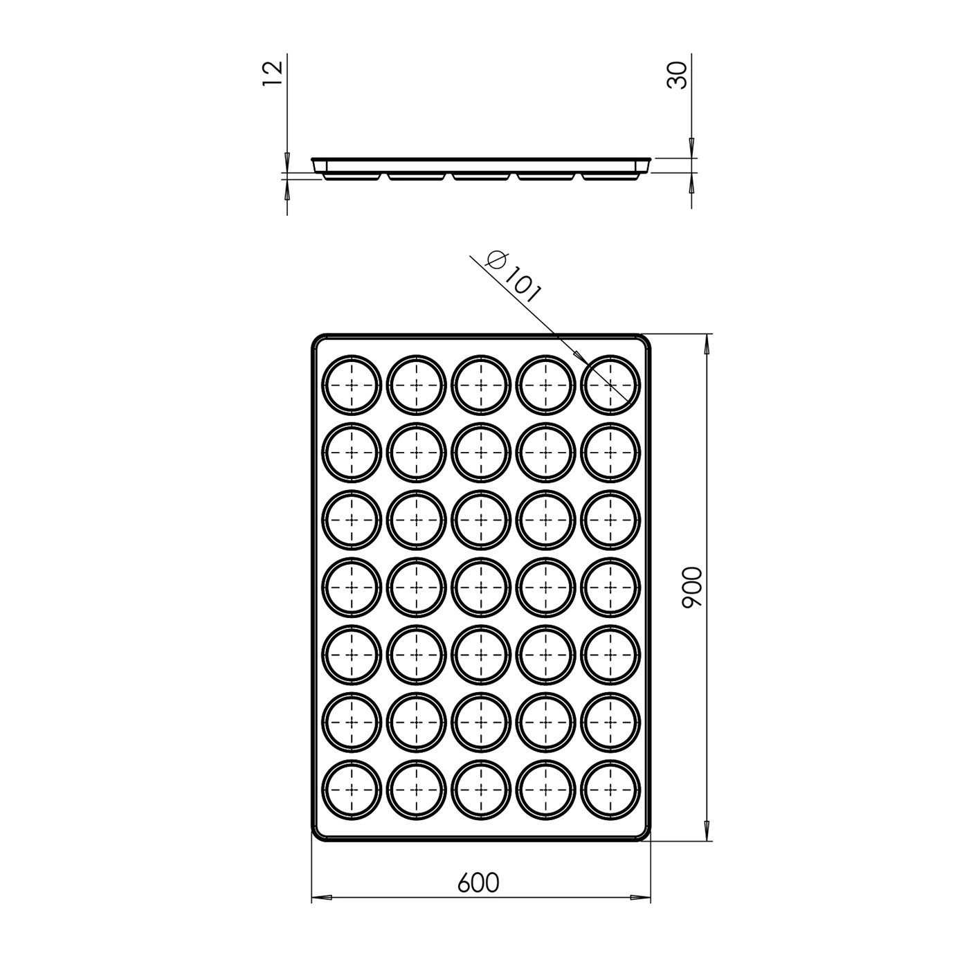 Противень для бургеров 60x90 см из алюминия с покрытием — изображение 3