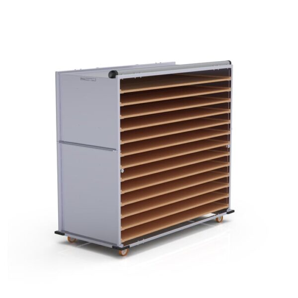 Нержавеющая тележка для деревянных противней закрытого типа 80×120 см