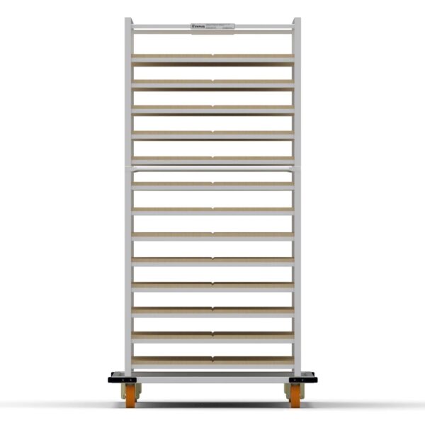 Нержавеющая тележка для деревянных противней 80×120 см