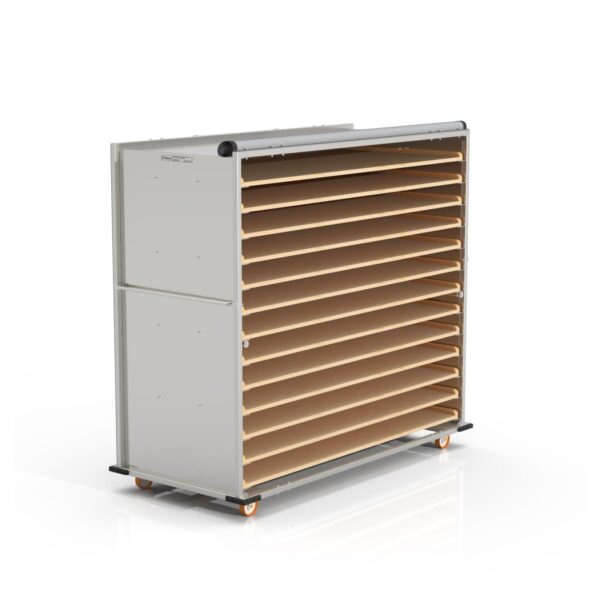 Нержавеющая тележка для деревянных противней закрытого типа 80×180 см