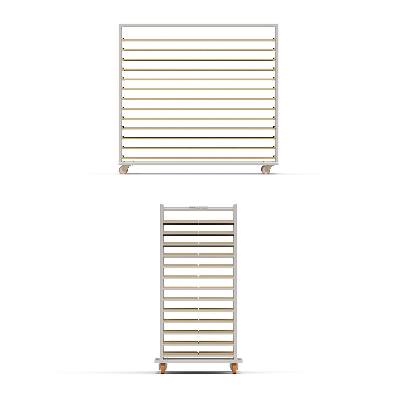 Нержавеющая тележка для деревянных противней 80×180 см — изображение 5