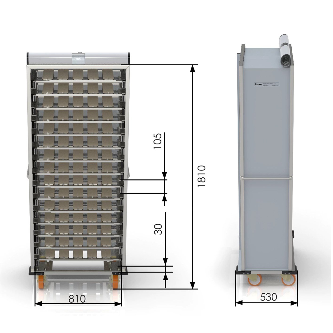 Тележка для переворачивания теста закрытого типа 80×40 см (Patik) — изображение 4