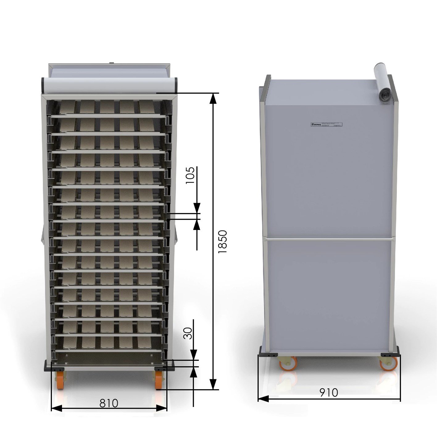 Тележка для переворачивания теста закрытого типа 80×80 см (Patik) — изображение 5
